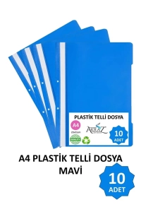 Telli Dosya Plastik A4 Poşet Dosyalara Uyumlu 10 lu ekonomik paket